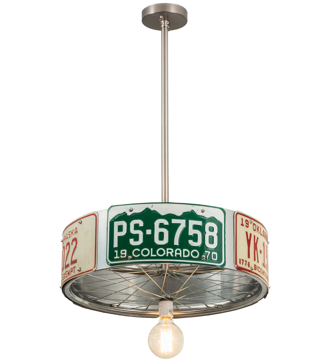 Meyda Tiffany Stateplate 201074 Pendant Light - Steel, Custom