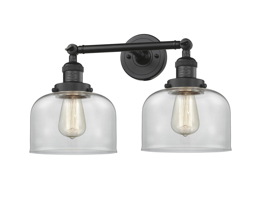 Innovations Franklin Restoration 208-BK-G72 Bath Vanity Light 19 in. wide - Matte Black