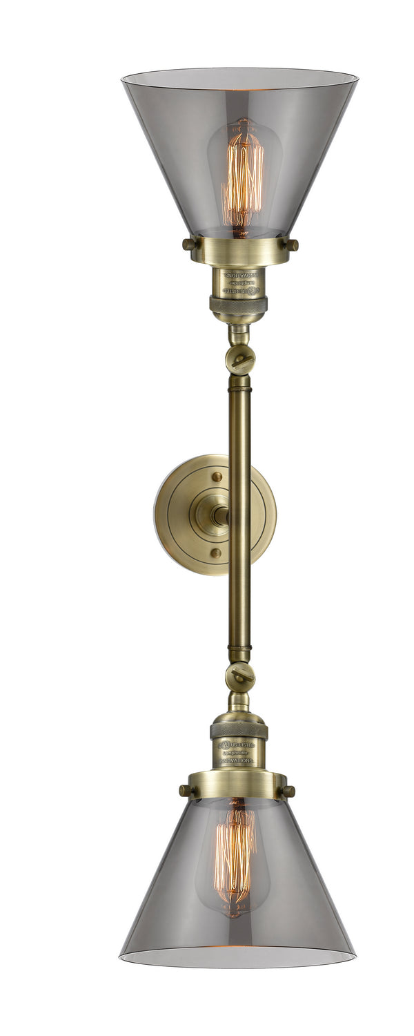 Innovations Franklin Restoration 208L-AB-G43 Bath Vanity Light 8 in. wide - Antique Brass