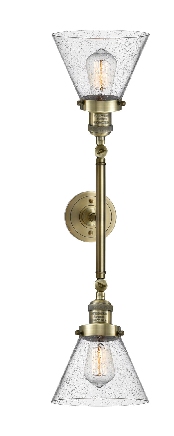 Innovations Franklin Restoration 208L-AB-G44 Bath Vanity Light 8 in. wide - Antique Brass