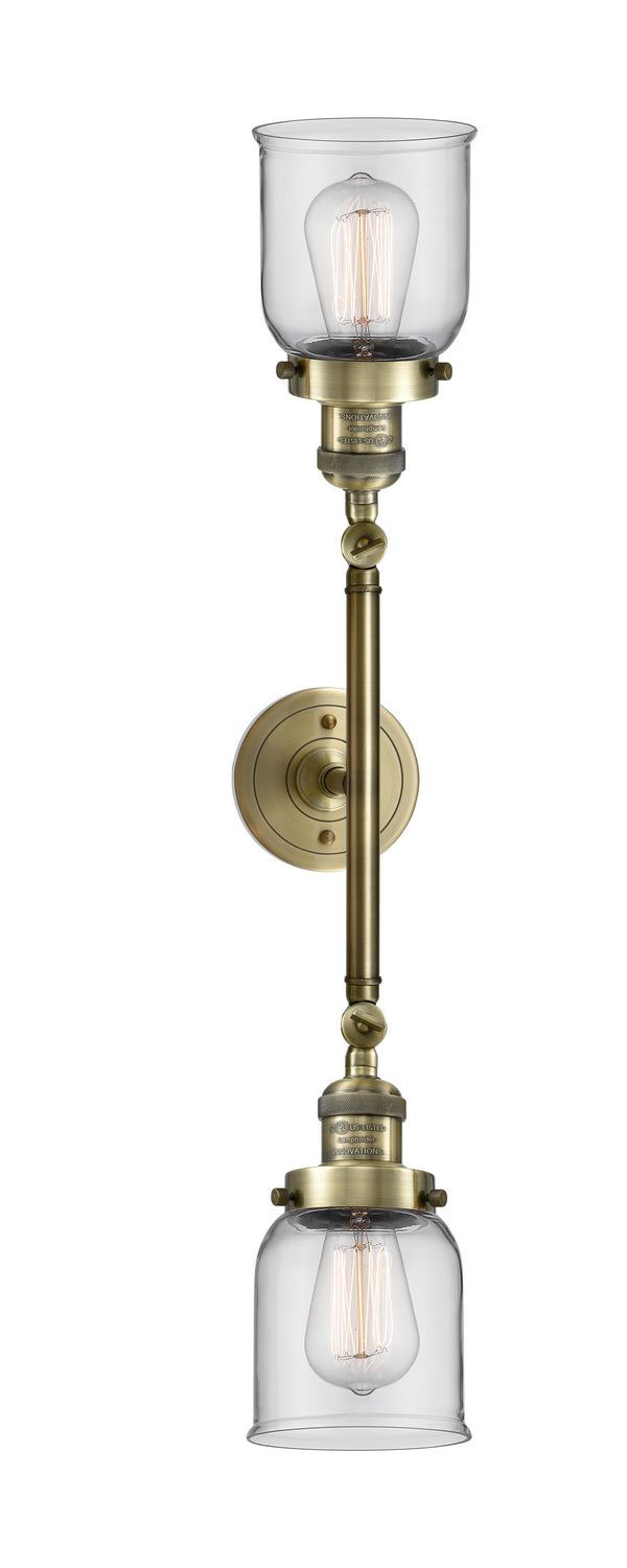 Innovations Franklin Restoration 208L-AB-G52 Bath Vanity Light 5 in. wide - Antique Brass