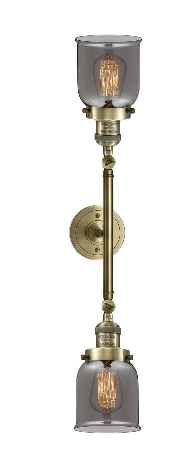Innovations Franklin Restoration 208L-AB-G53 Bath Vanity Light 5 in. wide - Antique Brass
