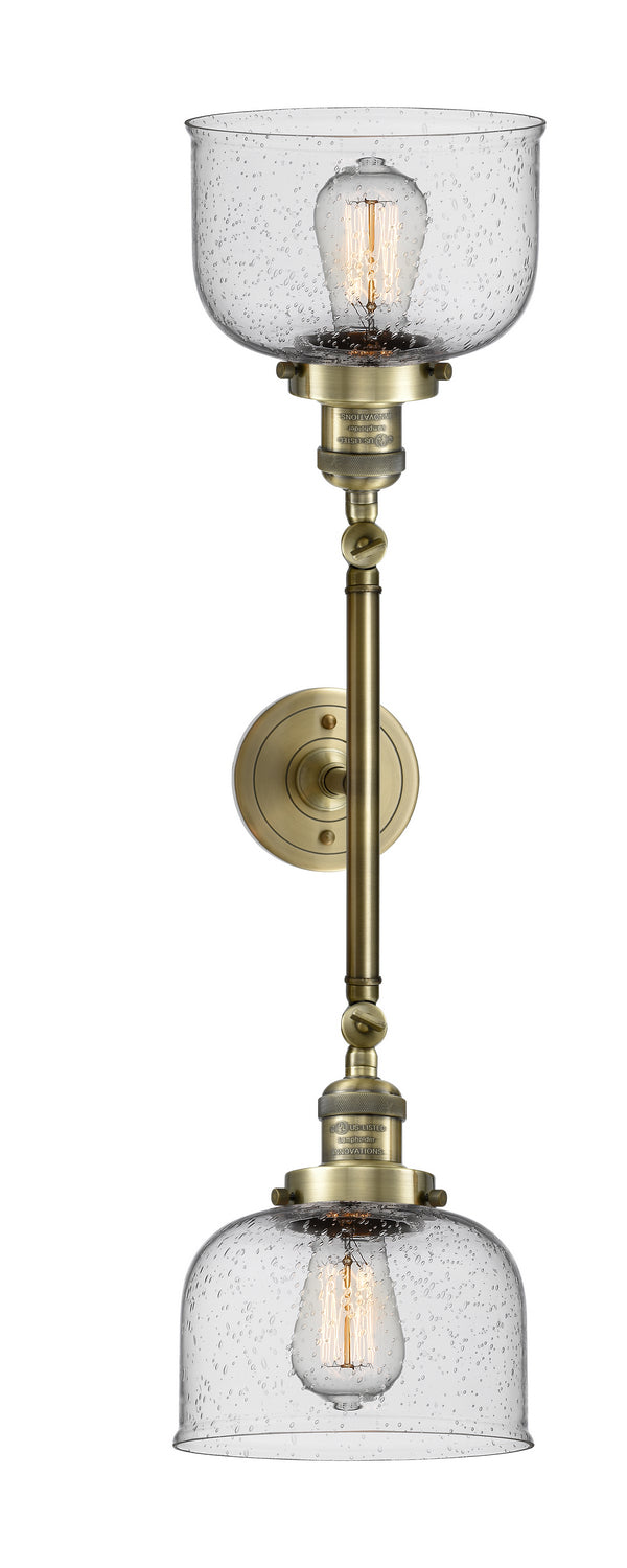 Innovations Franklin Restoration 208L-AB-G74 Bath Vanity Light 8 in. wide - Antique Brass