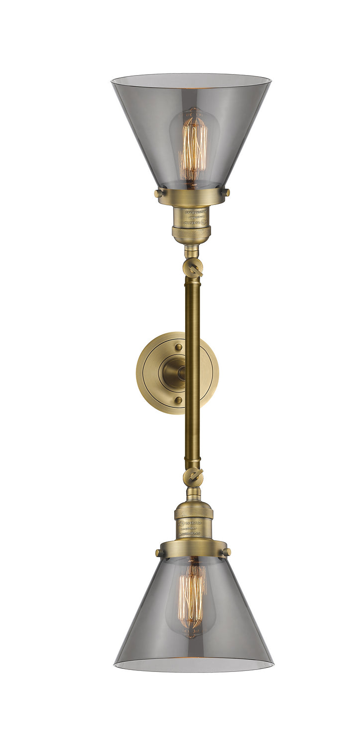 Innovations Franklin Restoration 208L-BB-G43 Bath Vanity Light 8 in. wide - Brushed Brass