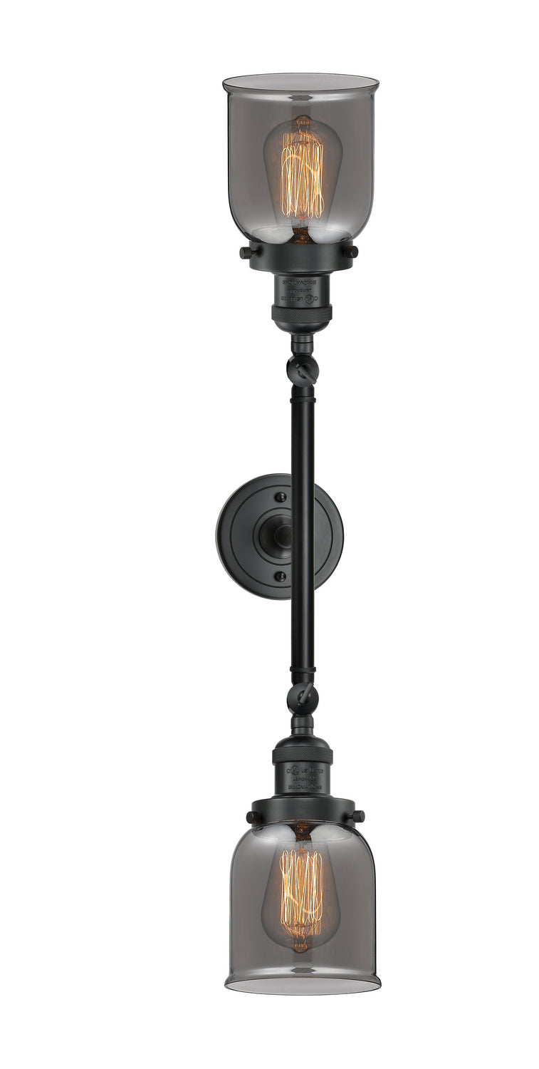 Innovations Franklin Restoration 208L-BK-G53 Bath Vanity Light 5 in. wide - Matte Black