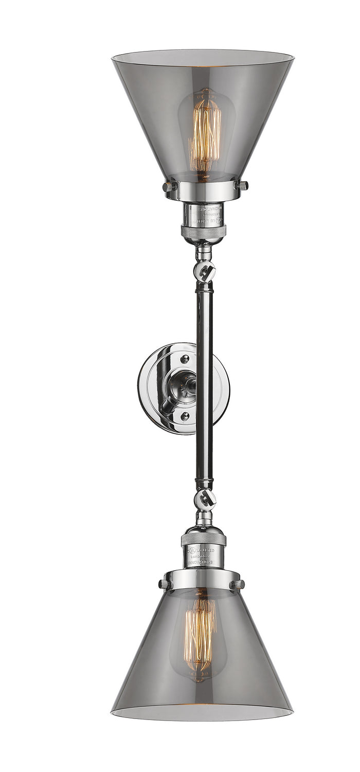 Innovations Franklin Restoration 208L-PC-G43 Bath Vanity Light 8 in. wide - Polished Chrome