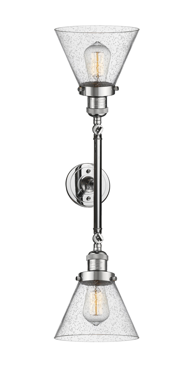 Innovations Franklin Restoration 208L-PC-G44-LED Bath Vanity Light 8 in. wide - Polished Chrome