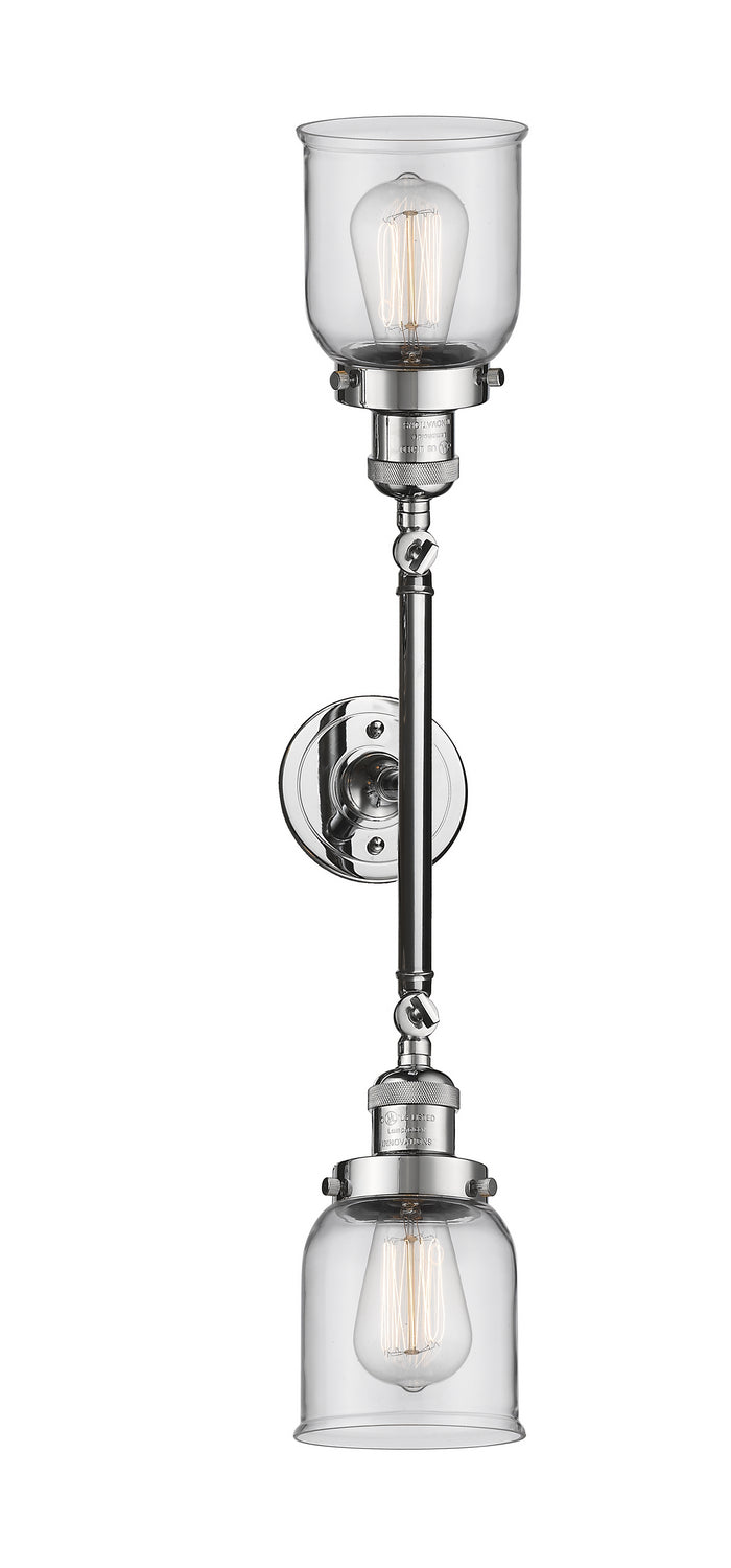 Innovations Franklin Restoration 208L-PC-G52-LED Bath Vanity Light 5 in. wide - Polished Chrome