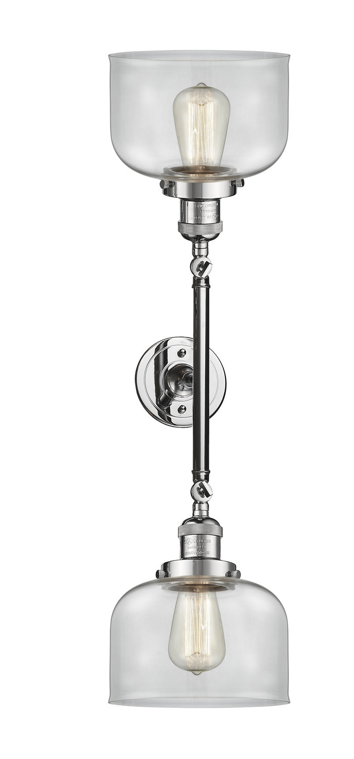 Innovations Franklin Restoration 208L-PC-G72-LED Bath Vanity Light 8 in. wide - Polished Chrome