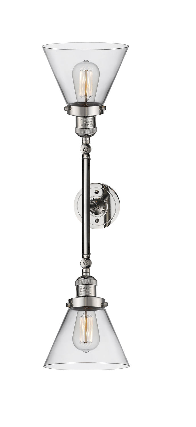 Innovations Franklin Restoration 208L-PN-G42 Bath Vanity Light 8 in. wide - Polished Nickel