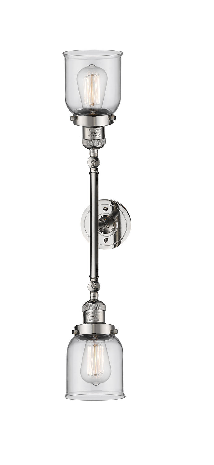 Innovations Franklin Restoration 208L-PN-G52-LED Bath Vanity Light 5 in. wide - Polished Nickel