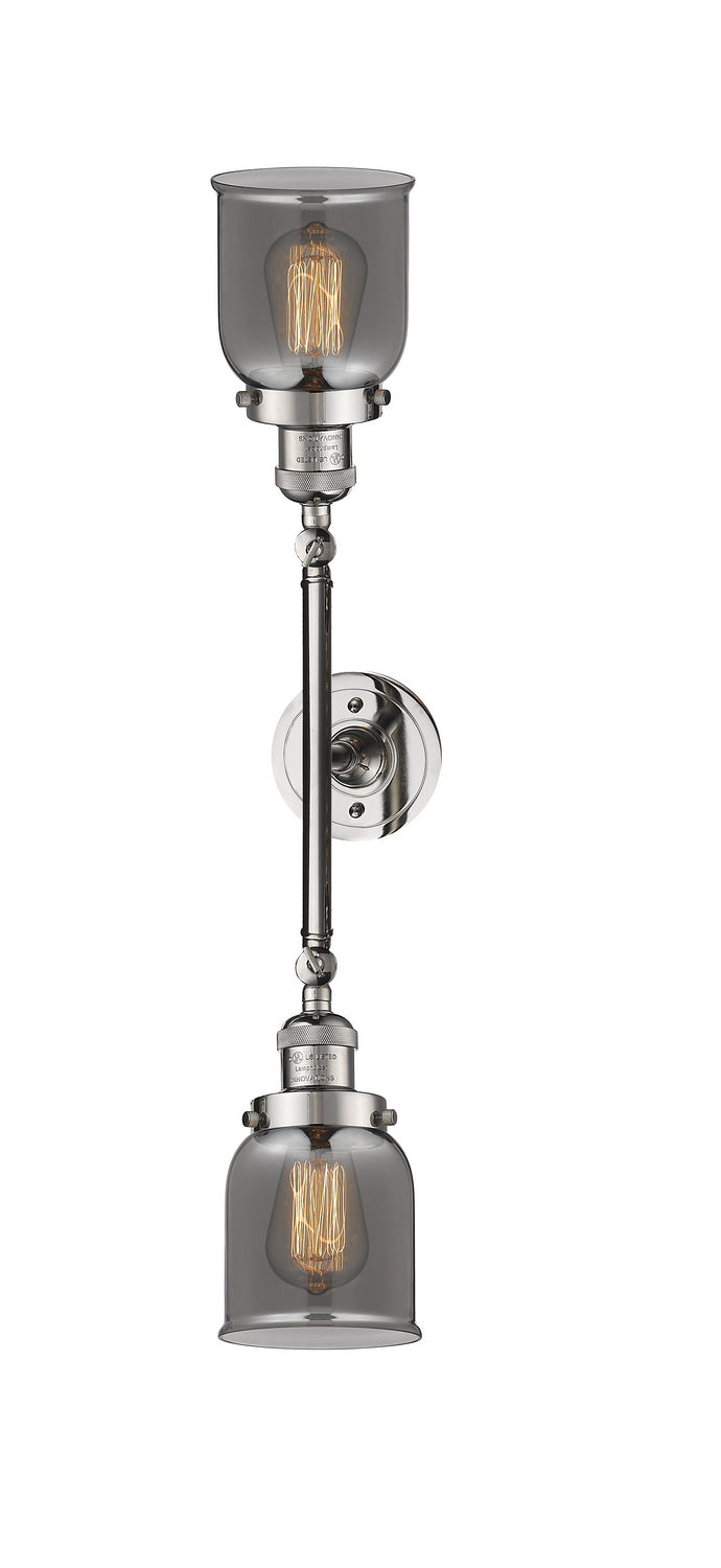 Innovations Franklin Restoration 208L-PN-G53 Bath Vanity Light 5 in. wide - Polished Nickel