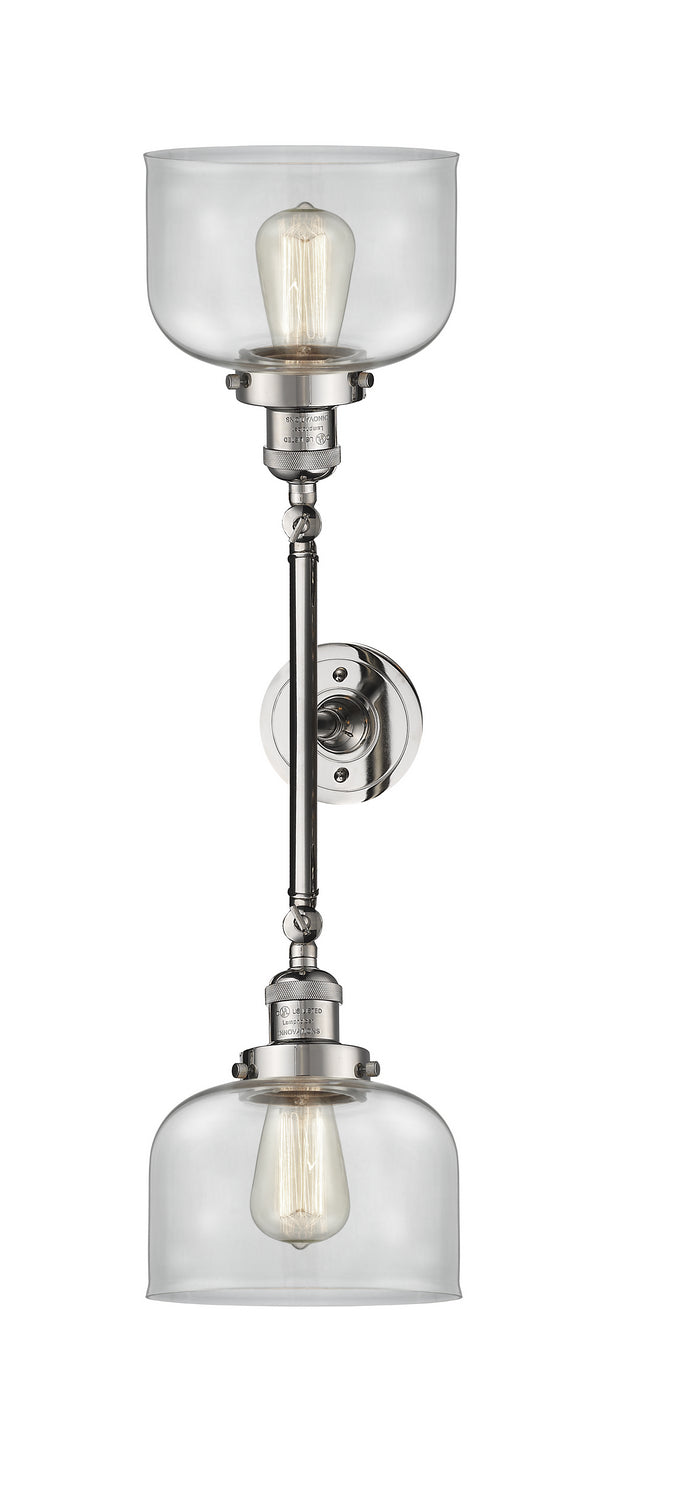 Innovations Franklin Restoration 208L-PN-G72 Bath Vanity Light 8 in. wide - Polished Nickel