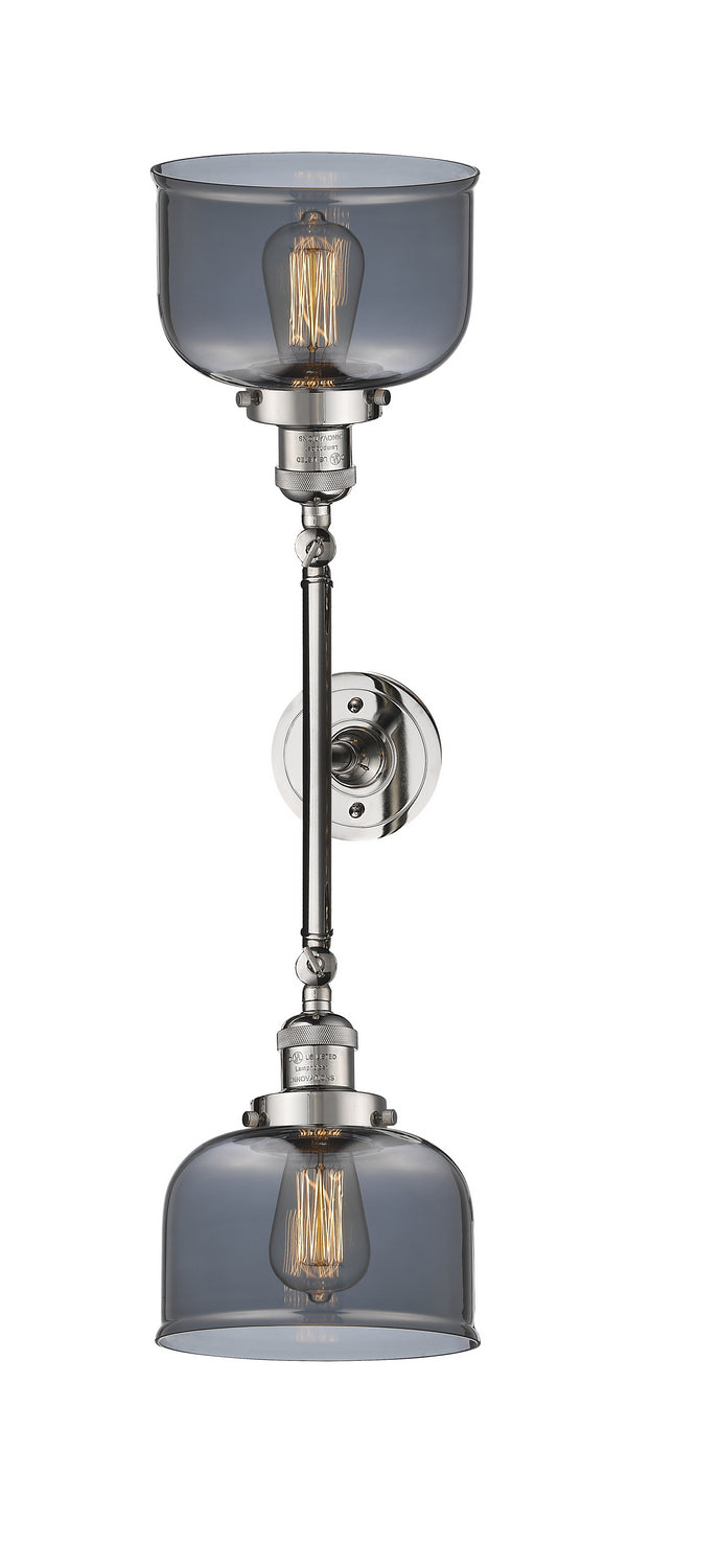 Innovations Franklin Restoration 208L-PN-G73 Bath Vanity Light 8 in. wide - Polished Nickel