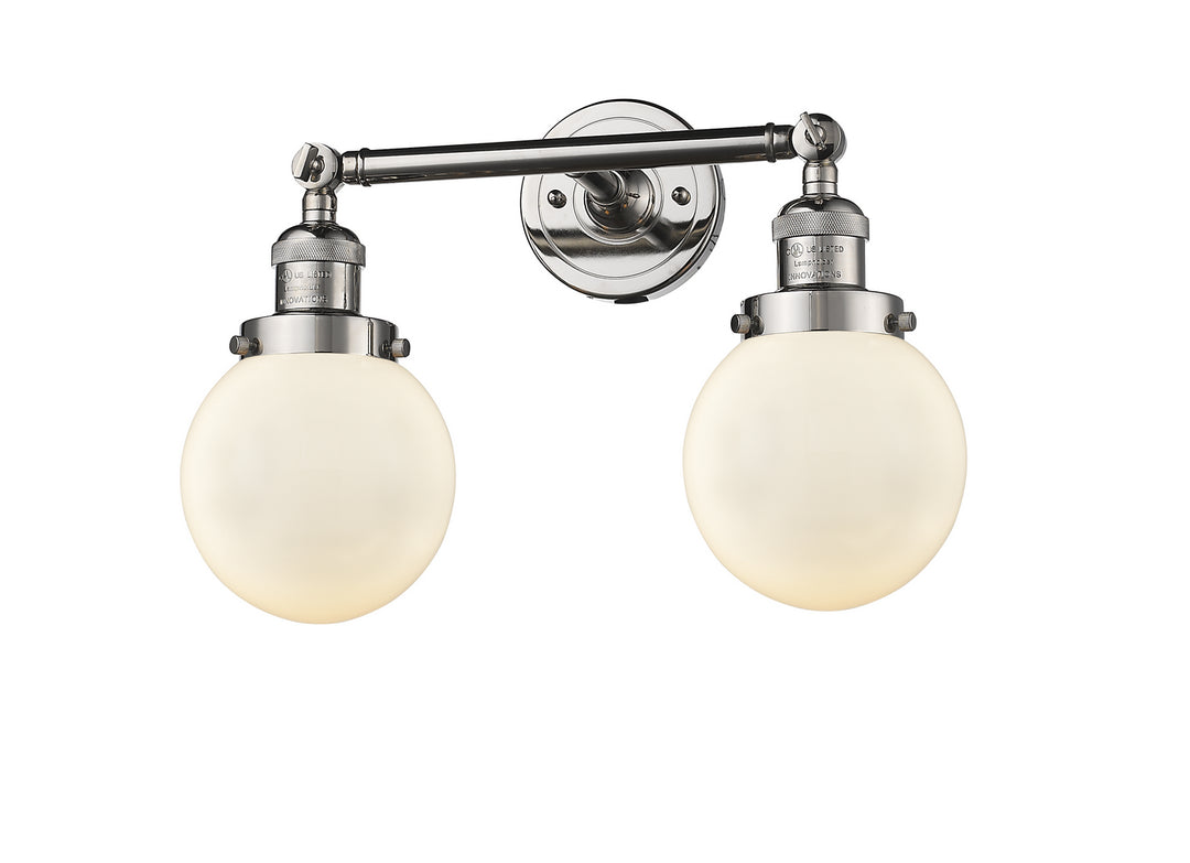 Innovations Franklin Restoration 208-PN-G201-6 Bath Vanity Light 17 in. wide - Polished Nickel