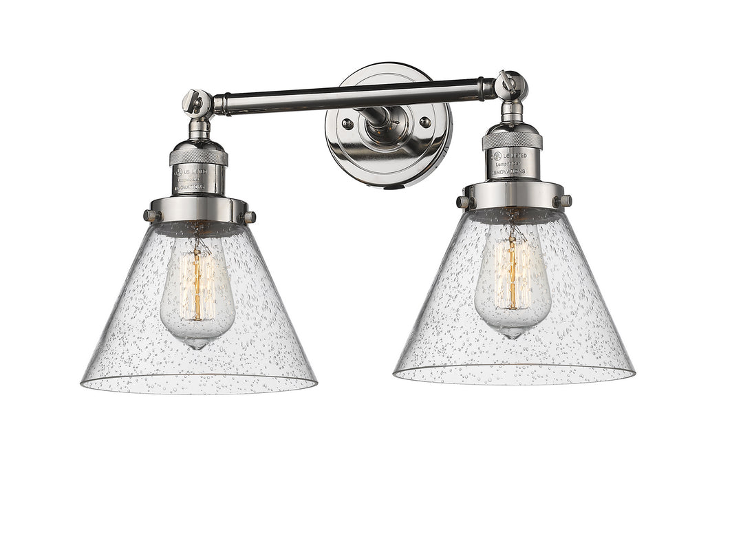 Innovations Franklin Restoration 208-PN-G44 Bath Vanity Light 18 in. wide - Polished Nickel