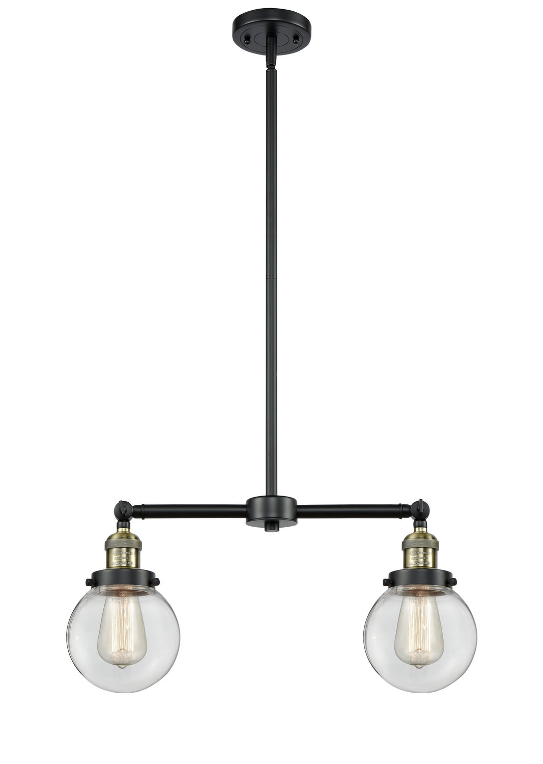 Innovations Franklin Restoration 209-BAB-G202-6 Pendant Light - Black Antique Brass