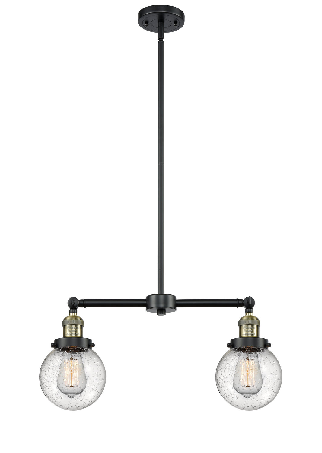 Innovations Franklin Restoration 209-BAB-G204-6 Pendant Light - Black Antique Brass