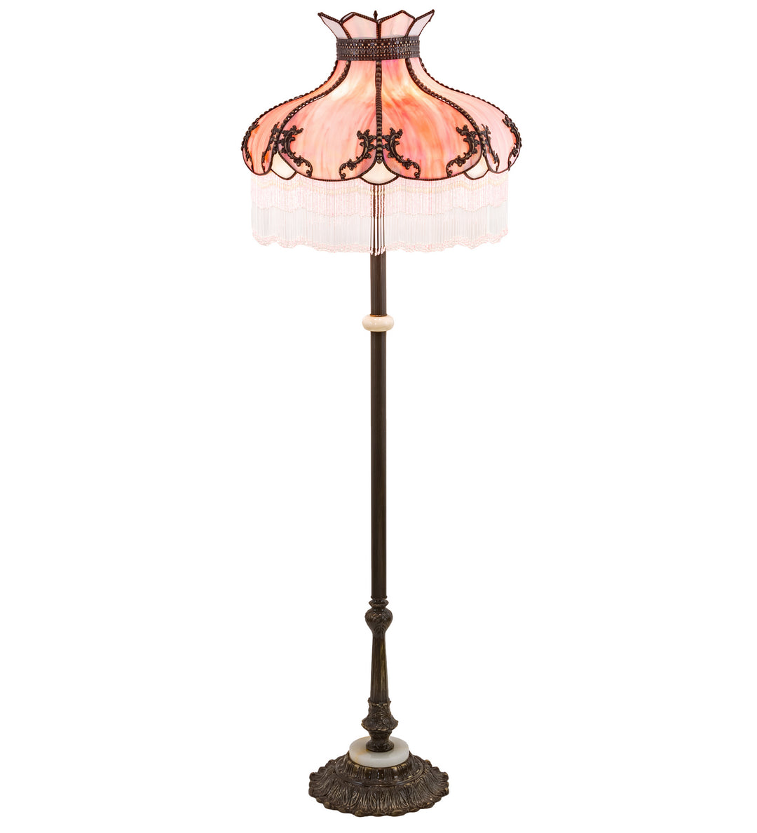 Meyda Tiffany Lighting 214482 Elizabeth Three Light Floor Lamp Lamp Brass - Antique