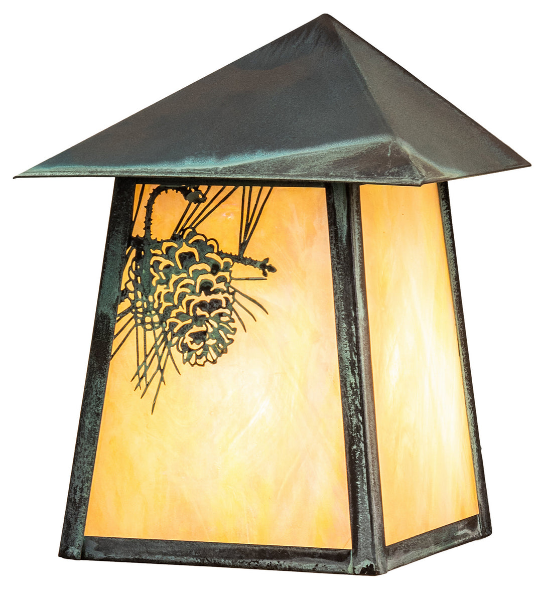 Meyda Tiffany Lighting 38972 Stillwater One Light Wall Sconce Outdoor Verde