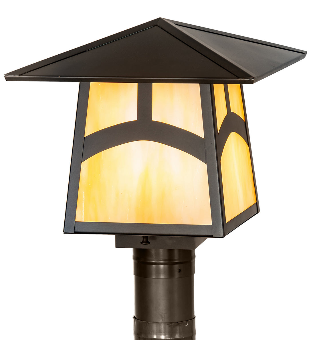 Meyda Tiffany Lighting 45238 Stillwater One Light Post Mount Outdoor Bronze / Dark