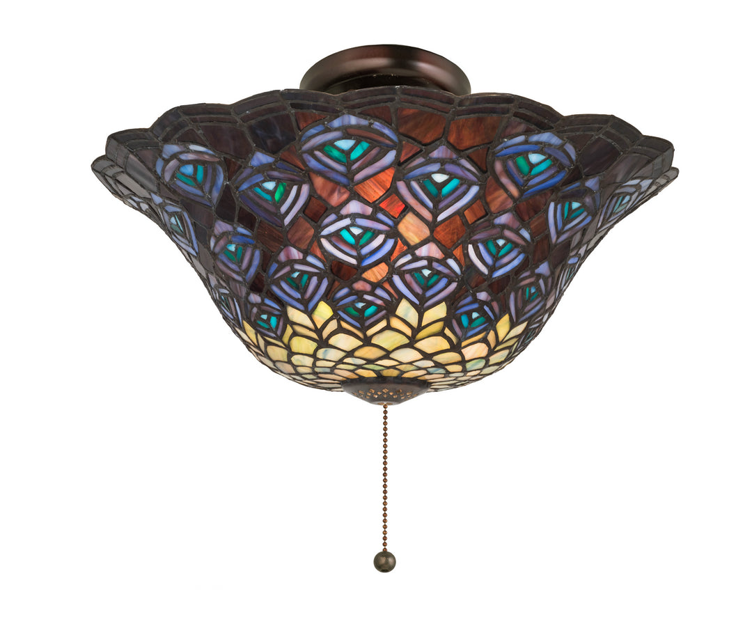 Meyda Tiffany Tiffany Peacock Feather 72649 Ceiling Light - Mahogany Bronze