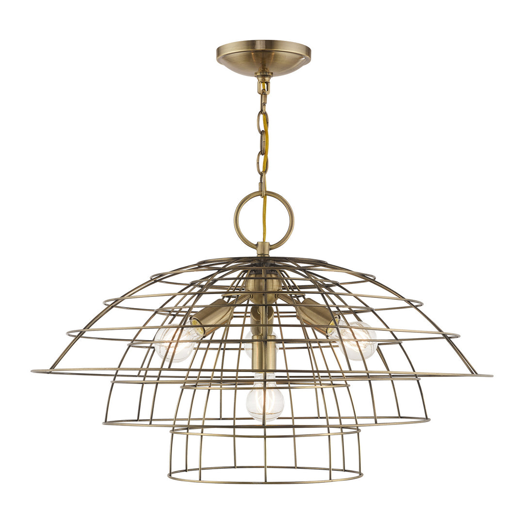 Livex Brooklyn 50948-01 Chandelier Light - Antique Brass