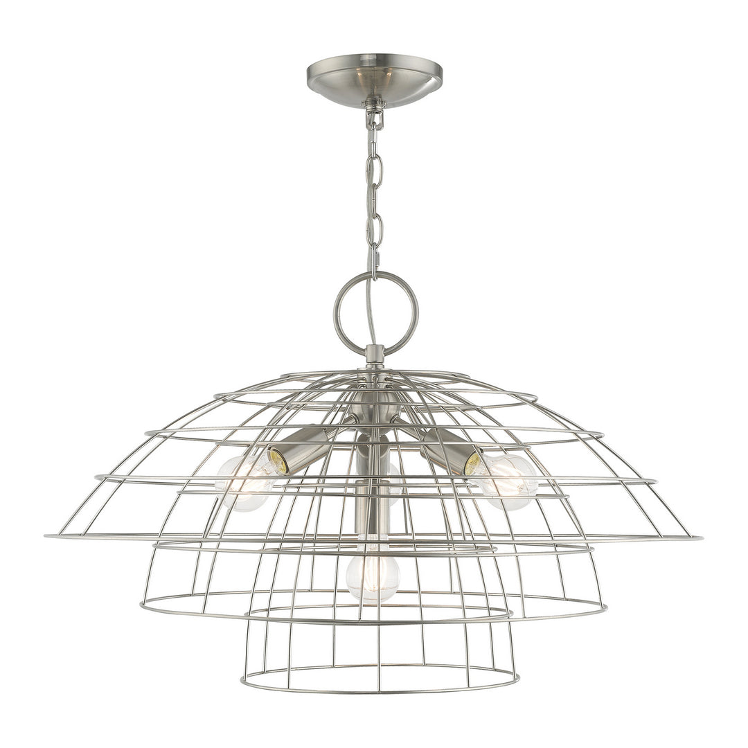 Livex Brooklyn 50948-91 Chandelier Light - Brushed Nickel