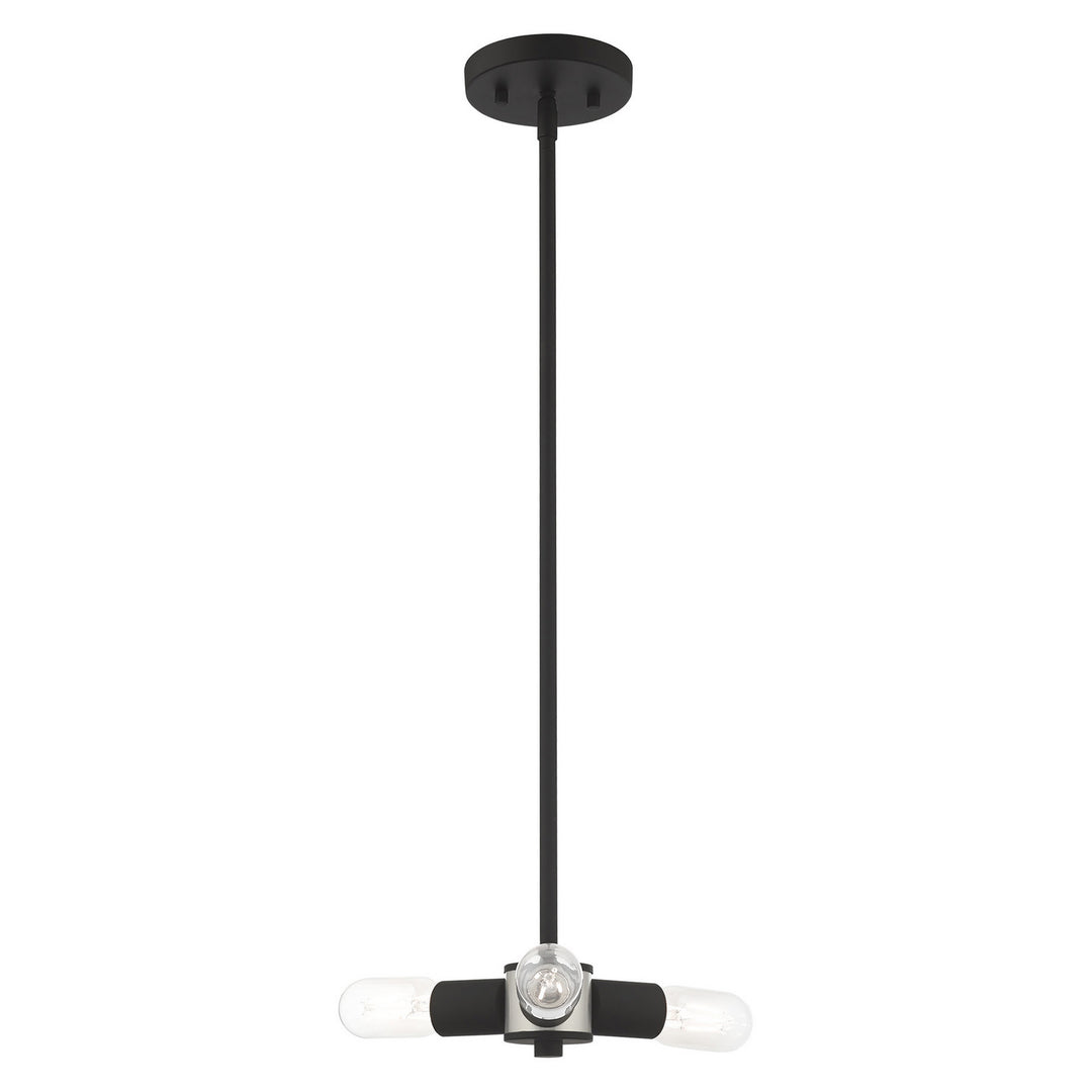 Livex Lighting 51133-04  Copenhagen Utility Light Black W/ Brushed Nickels
