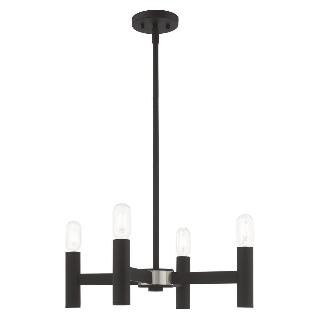 Livex Copenhagen 51134-04 Pendant Light - Black w/ Brushed Nickels