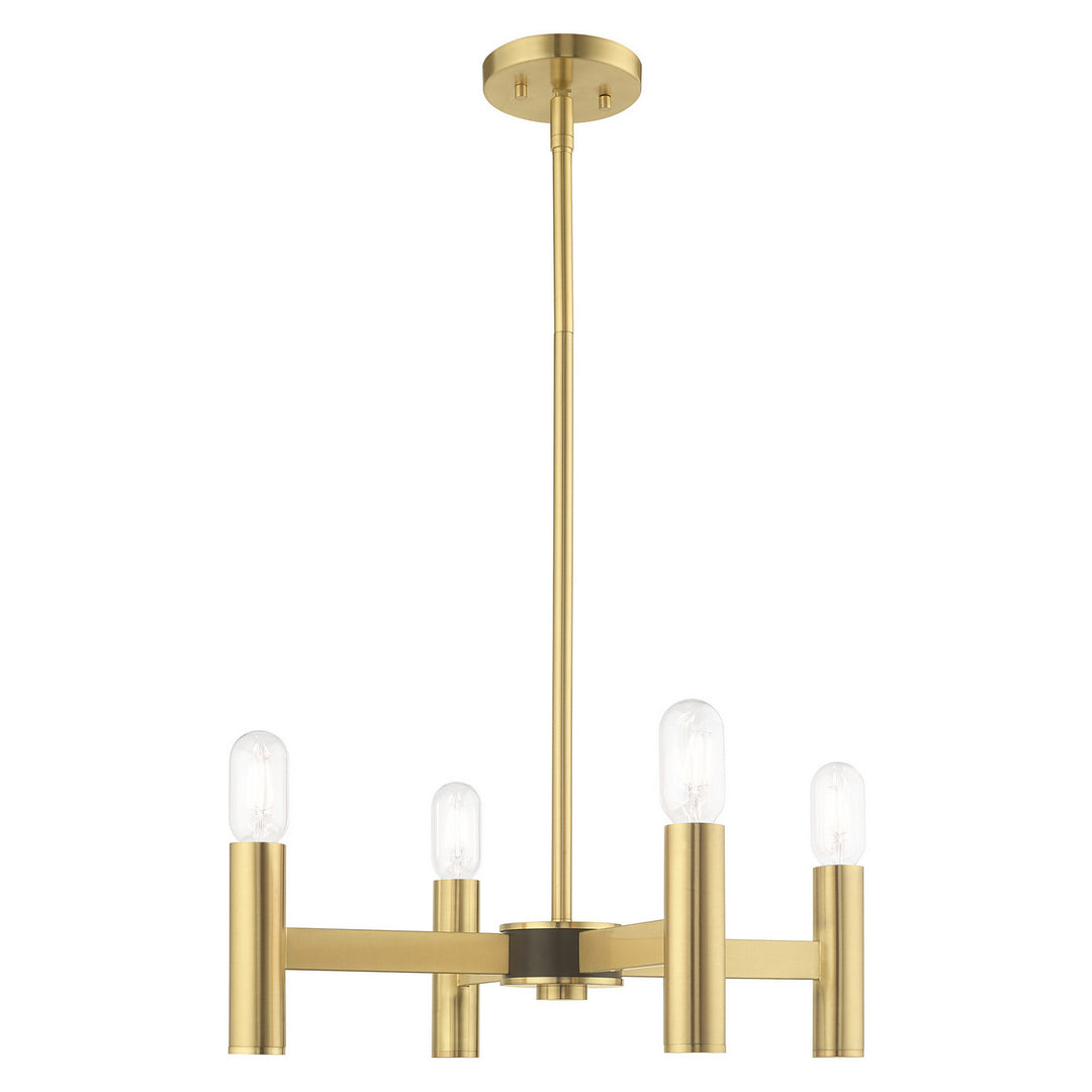 Livex Copenhagen 51134-12 Pendant Light - Satin Brass w/ Bronzes