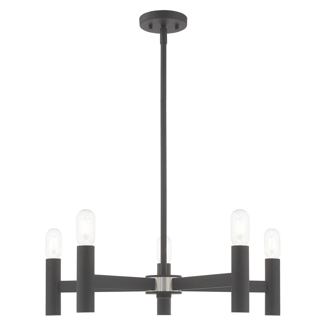 Livex Copenhagen 51135-76 Chandelier Light - Scandinavian Gray w/ Brushed Nickels