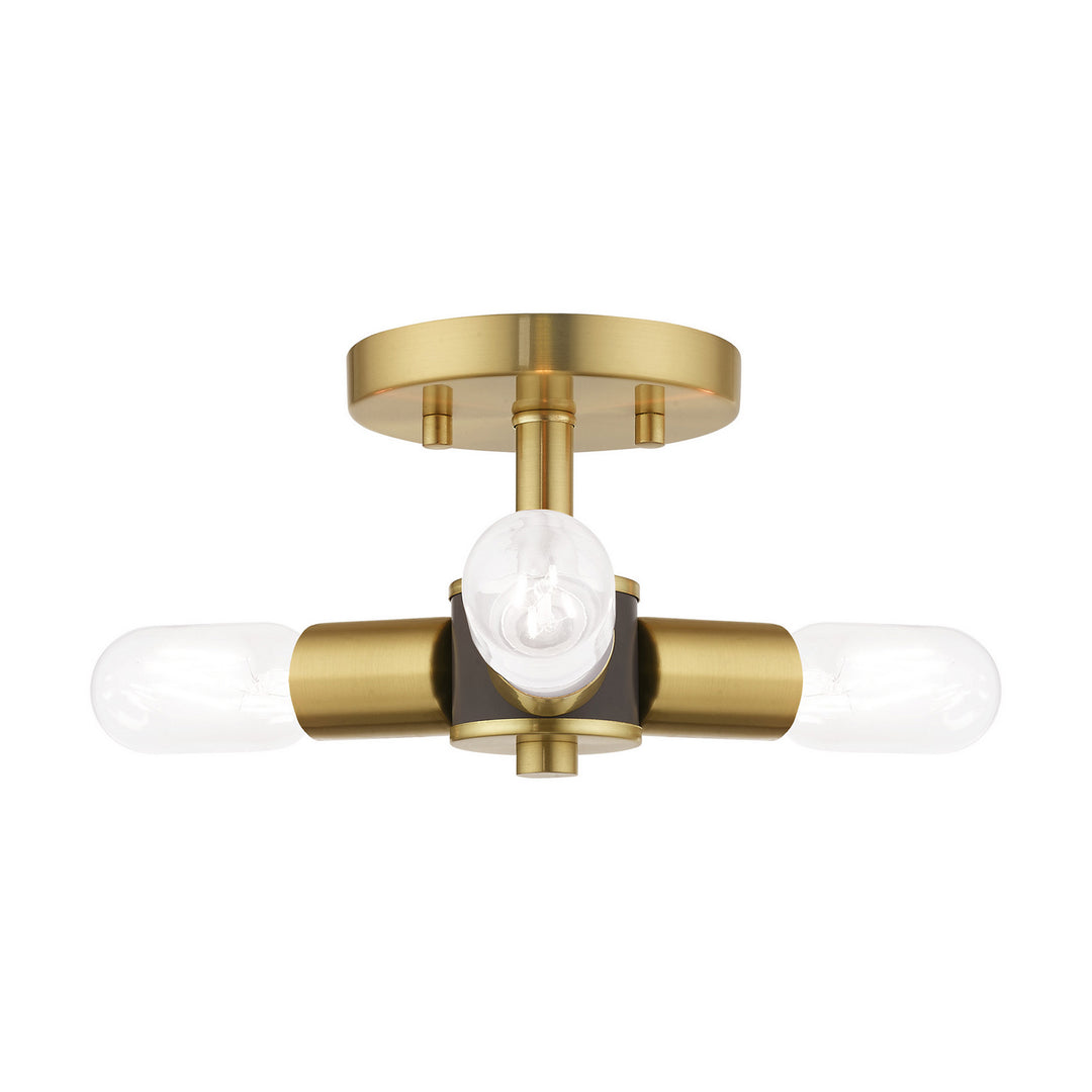 Livex Copenhagen 51137-12 Ceiling Light - Satin Brass w/ Bronzes