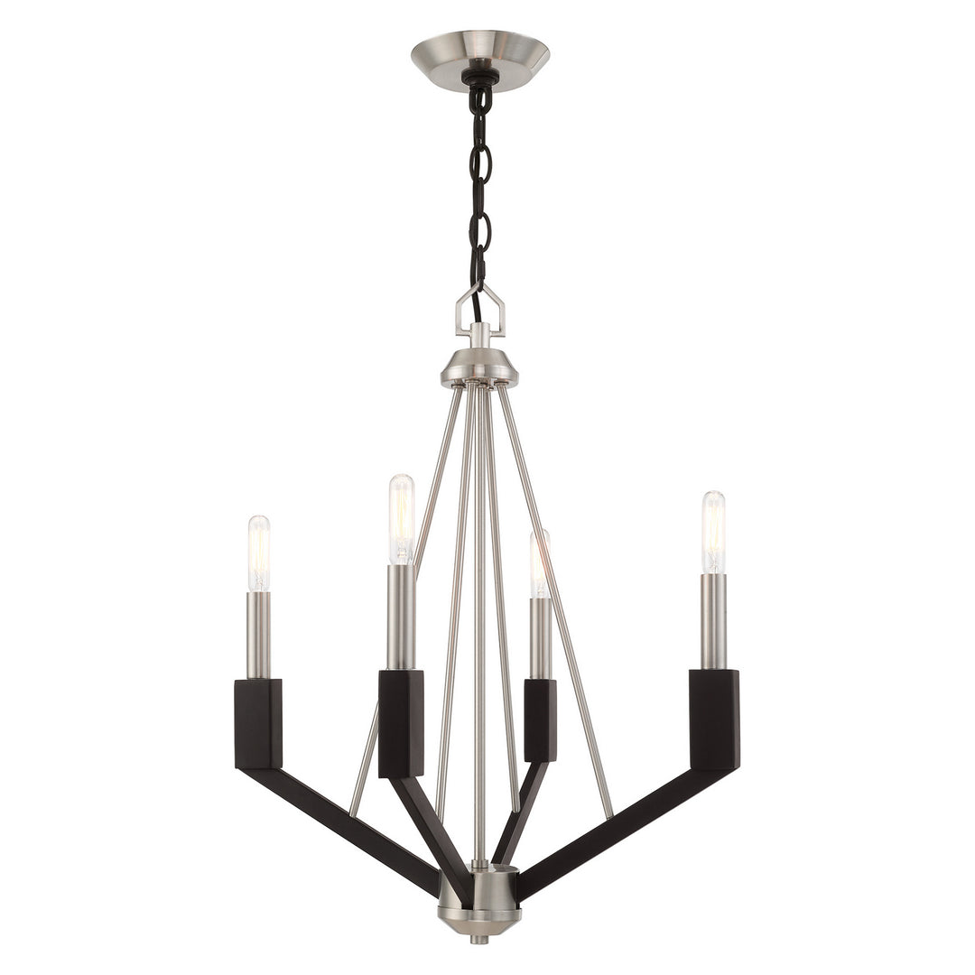 Livex Beckett 51164-91 Chandelier Light - Brushed Nickel & Black