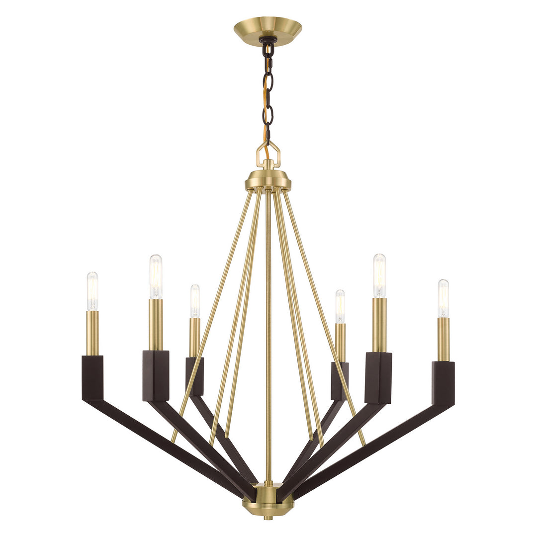 Livex Beckett 51166-12 Chandelier Light - Satin Brass & Bronze