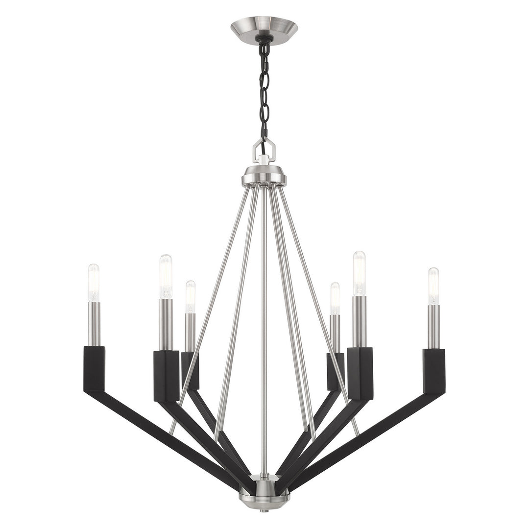 Livex Beckett 51166-91 Chandelier Light - Brushed Nickel & Black