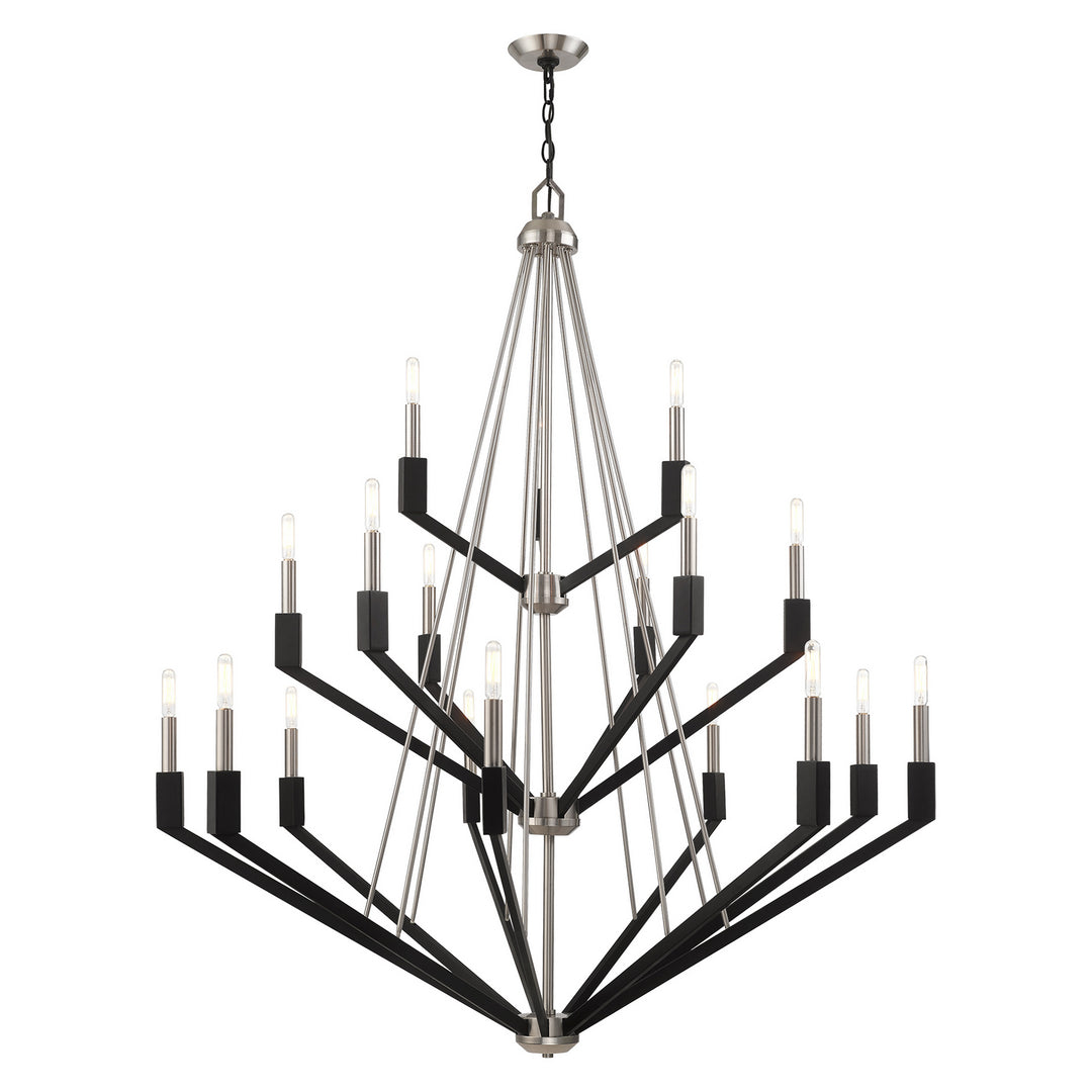 Livex Beckett 51169-91 Chandelier Light - Brushed Nickel & Black