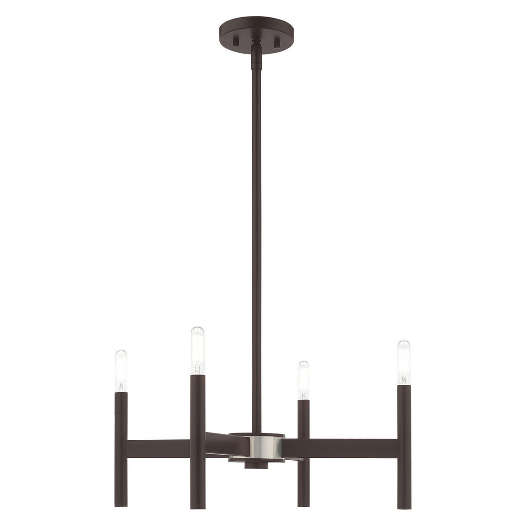 Livex Copenhagen 51174-07 Chandelier Light - Bronze w/ Brushed Nickels