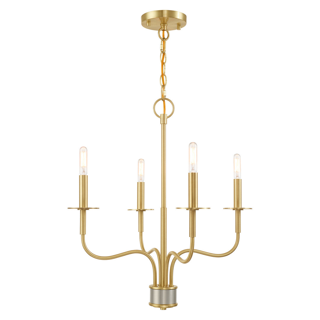 Livex Lisbon 51324-12 Chandelier Light - Satin Brass w/ Brushed Nickel