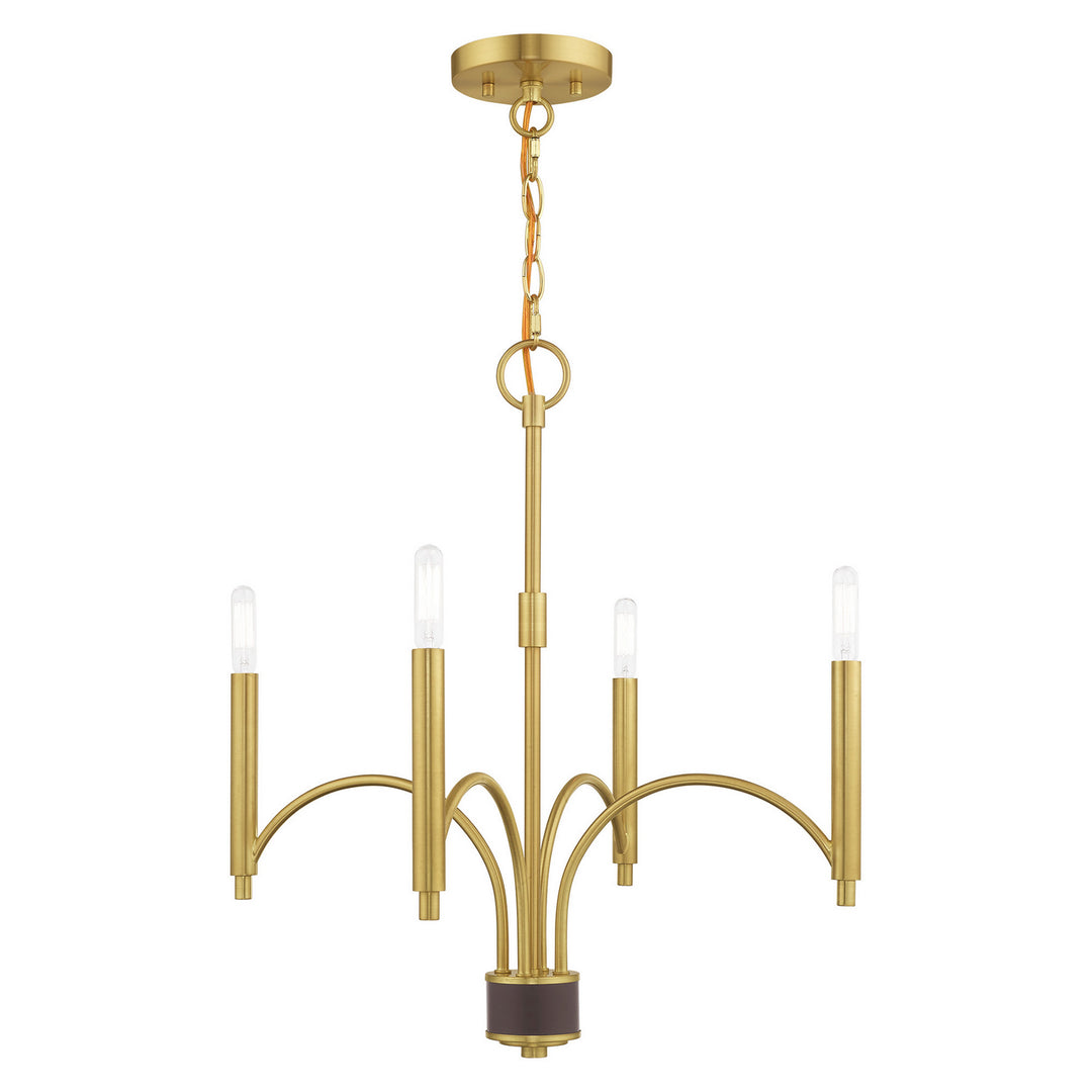 Livex Wisteria 51334-12 Chandelier Light - Satin Brass w/ Bronze