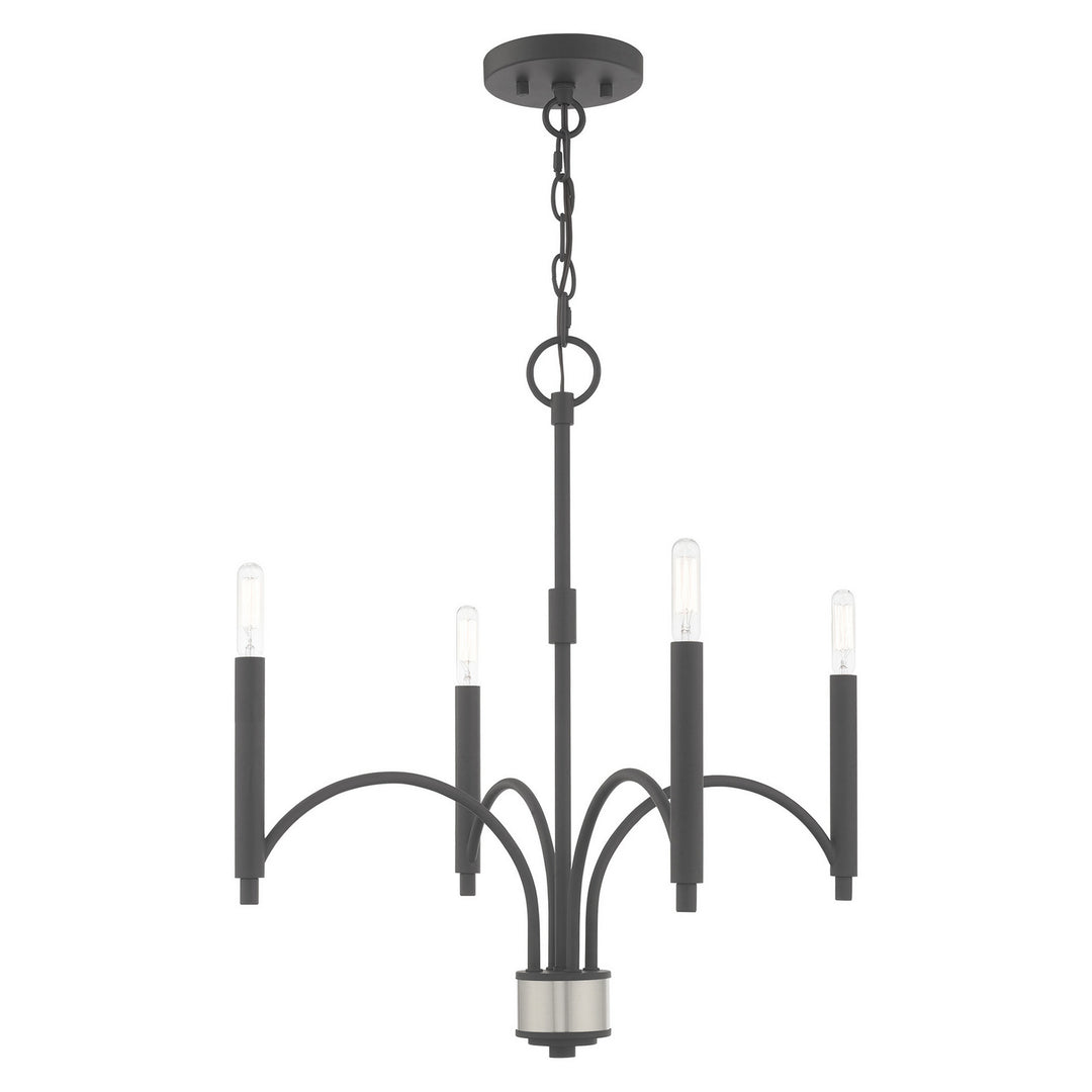 Livex Wisteria 51334-76 Chandelier Light - Scandinavian Gray w/ Brushed Nickel