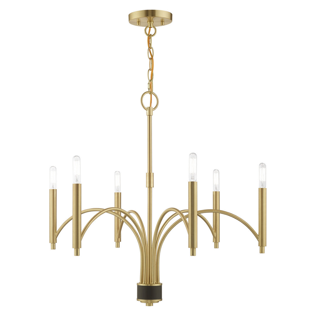 Livex Wisteria 51336-12 Chandelier Light - Satin Brass w/ Bronze