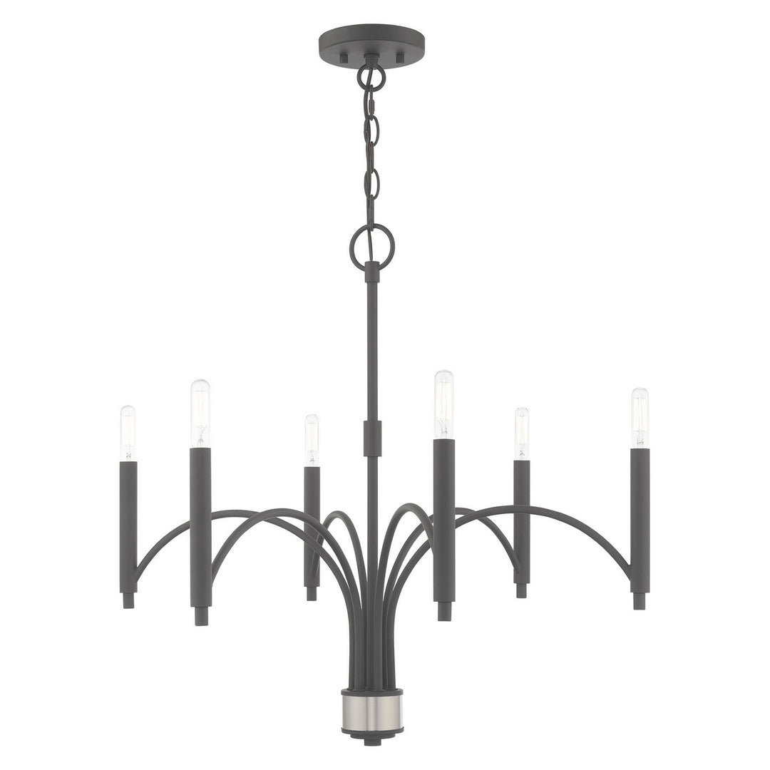 Livex Wisteria 51336-76 Chandelier Light - Scandinavian Gray w/ Brushed Nickel