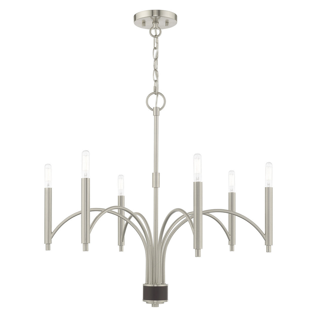 Livex Wisteria 51336-91 Chandelier Light - Brushed Nickel w/ Bronze