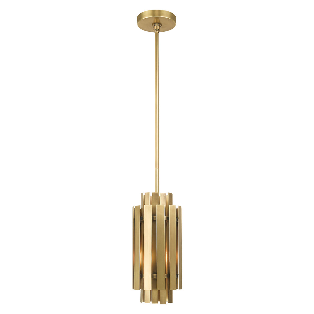 Livex Greenwich 52040-08 Pendant Light - Natural Brass