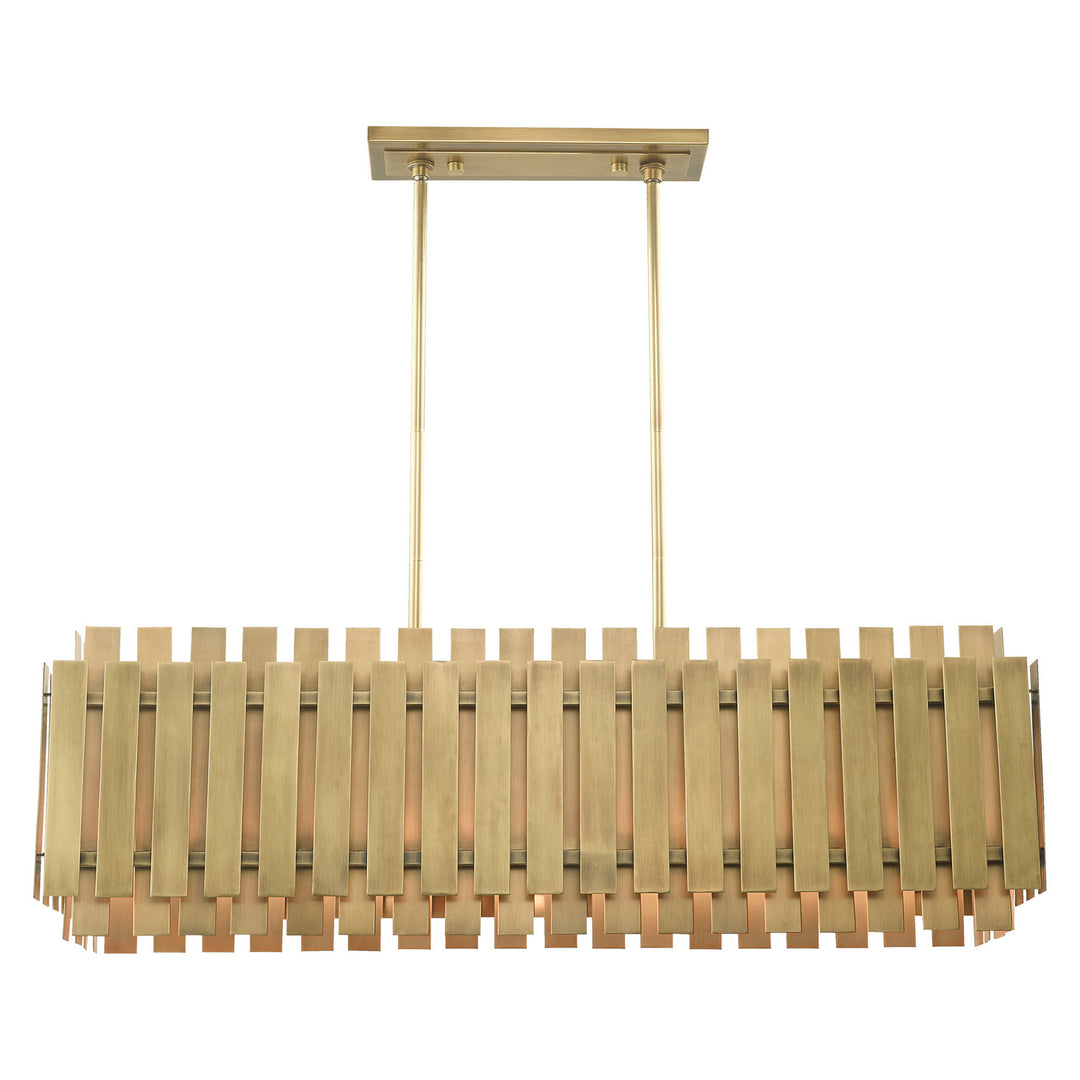 Livex Greenwich 52045-08 Pendant Light - Natural Brass