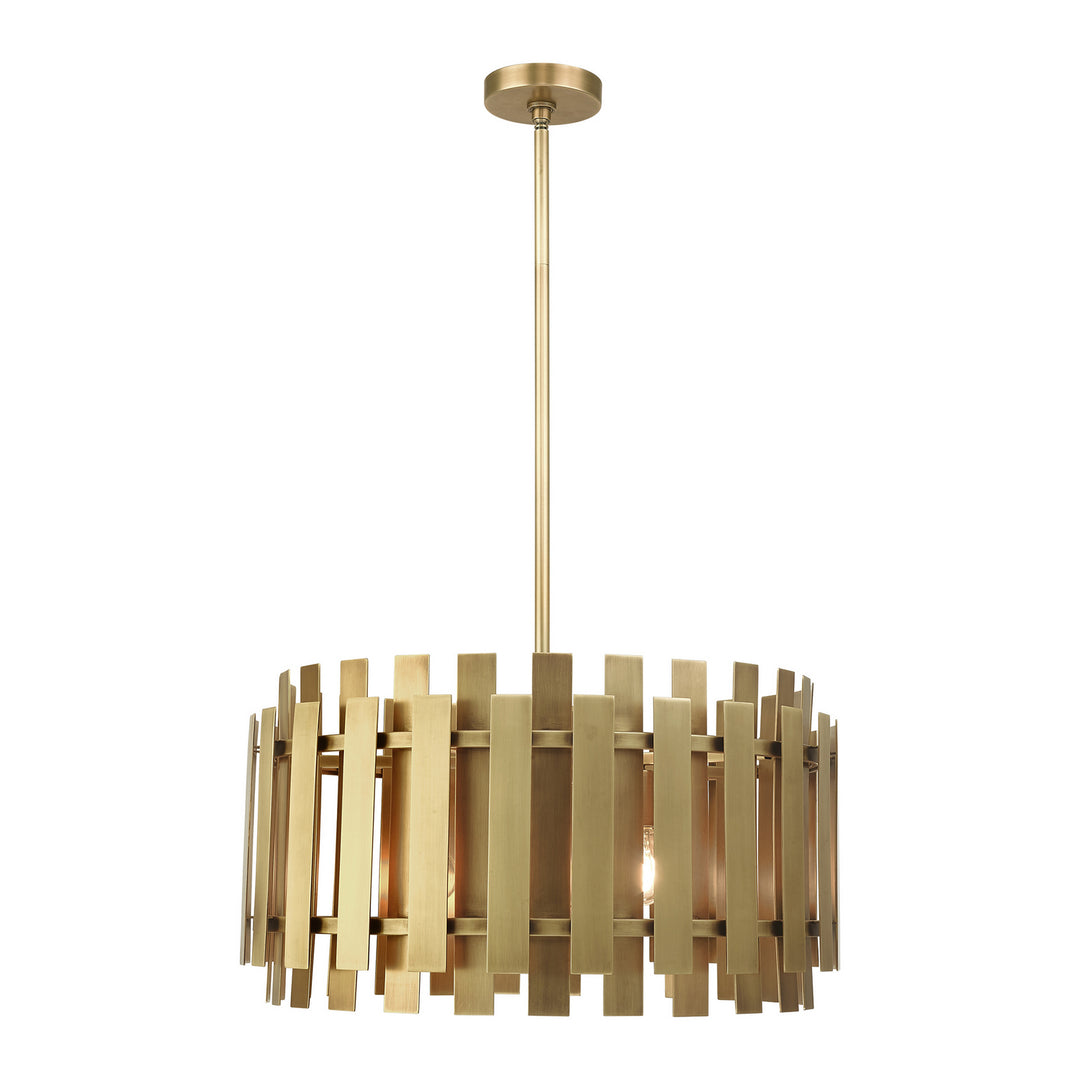 Livex Greenwich 52049-08 Chandelier Light - Natural Brass