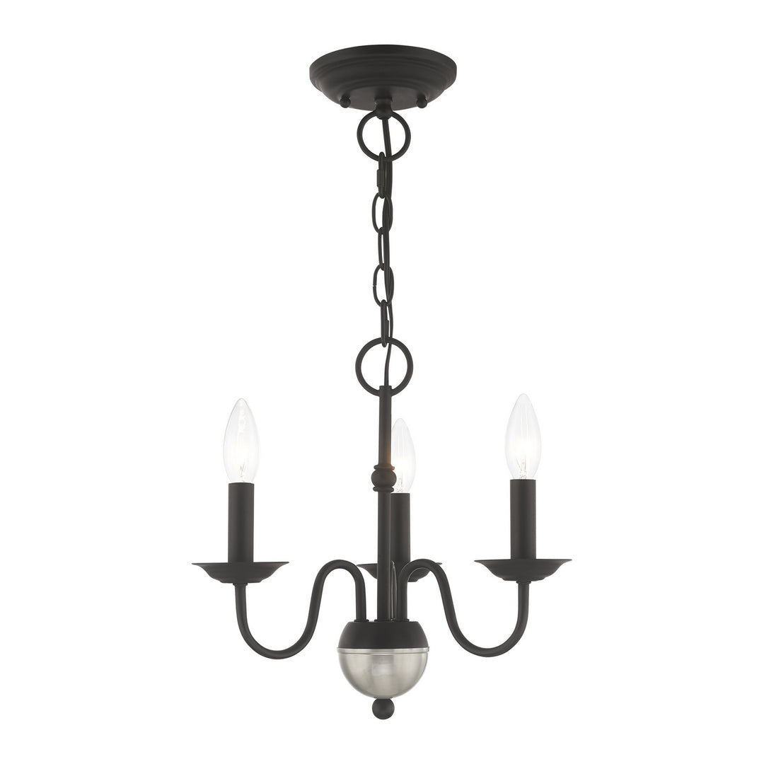 Livex Windsor 52163-04 Chandelier Light - Black w/ Brushed Nickel