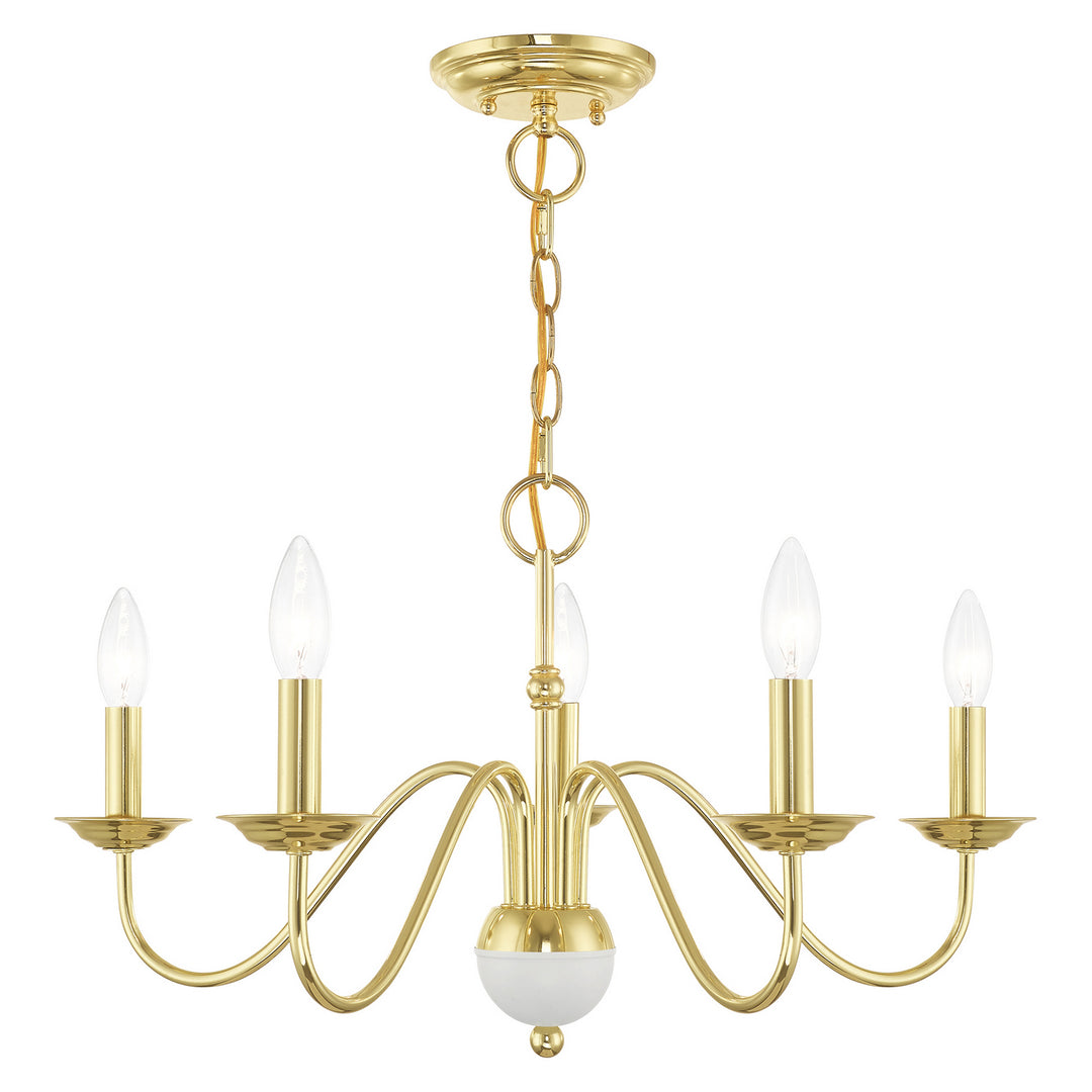 Livex Windsor 52165-02 Chandelier Light - Polished Brass w/ White