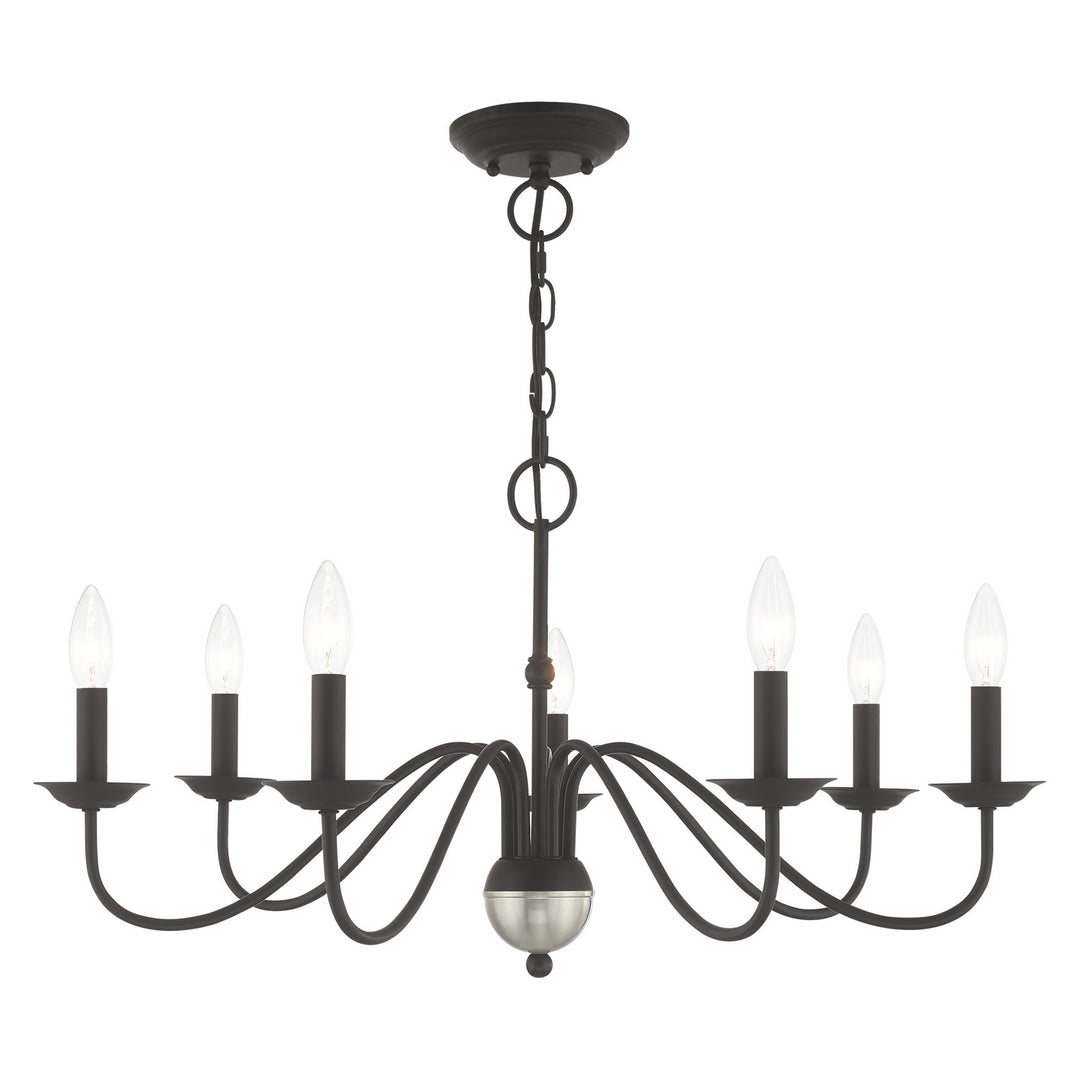 Livex Windsor 52167-04 Chandelier Light - Black w/ Brushed Nickel